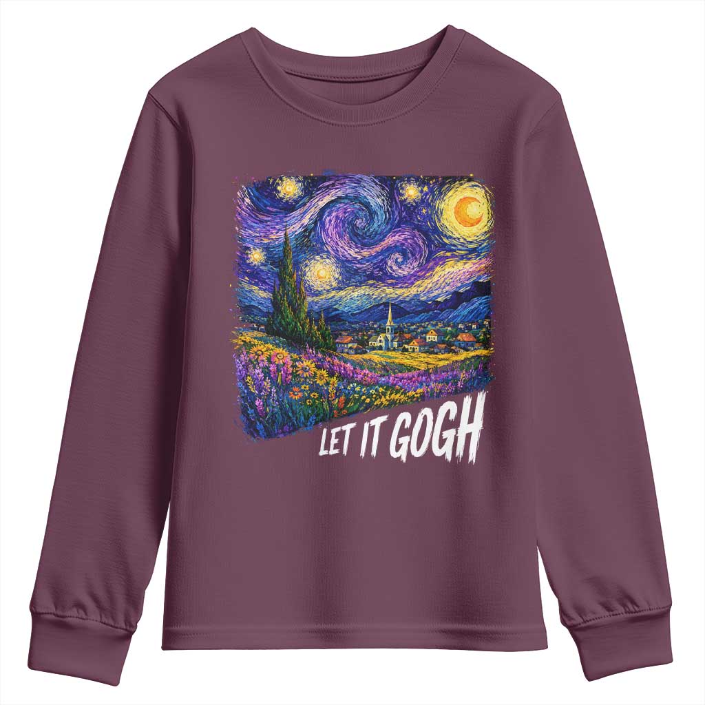Let it Gogh Funny Vincent Van Gogh Starry Night Youth Sweatshirt