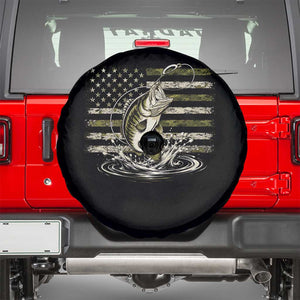 Vintage Bass Fishing Camouflage Spare Tire Cover Patriotic Largemouth Bass Angler Fishing Lovers Fisherman Camo US Flag
