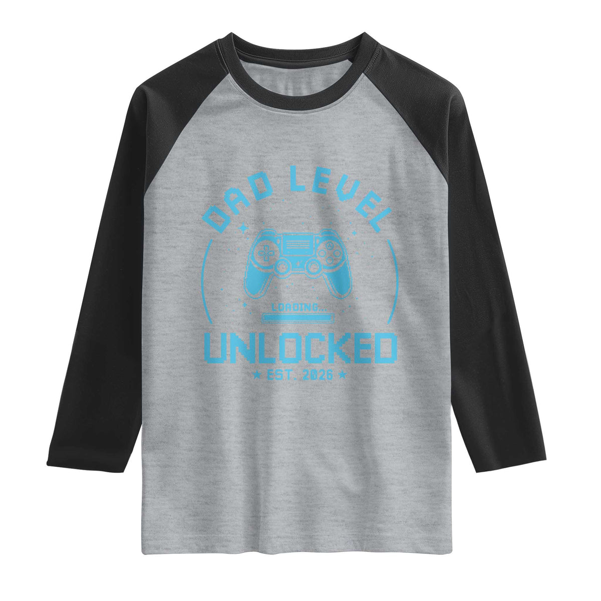 Promoted to Dad 2026 Raglan Shirt New Dad Gifts for First Time Daddy Fathers Day TS10 Heather Gray Black Print Your Wear