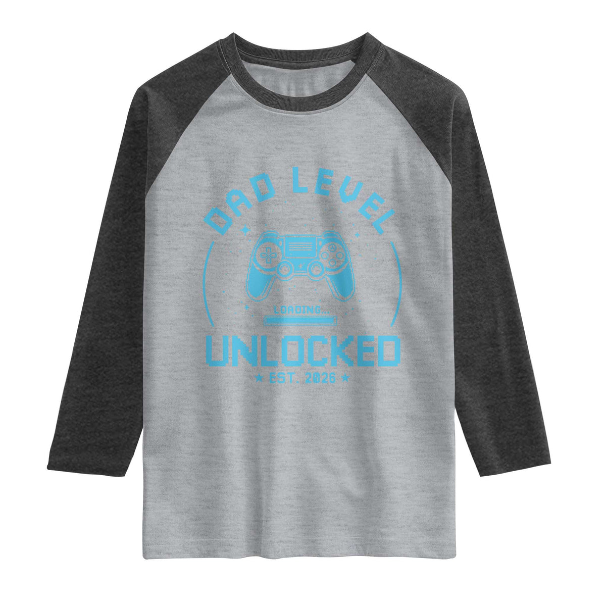 Promoted to Dad 2026 Raglan Shirt New Dad Gifts for First Time Daddy Fathers Day TS10 Heather Gray Heather Charcoal Print Your Wear