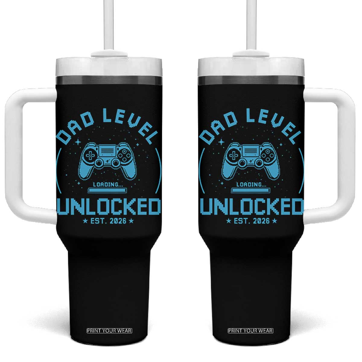 Promoted to Dad 2026 Tumbler With Handle New Dad Gifts for First Time Daddy Fathers Day TS10 One Size: 40 oz Black Print Your Wear