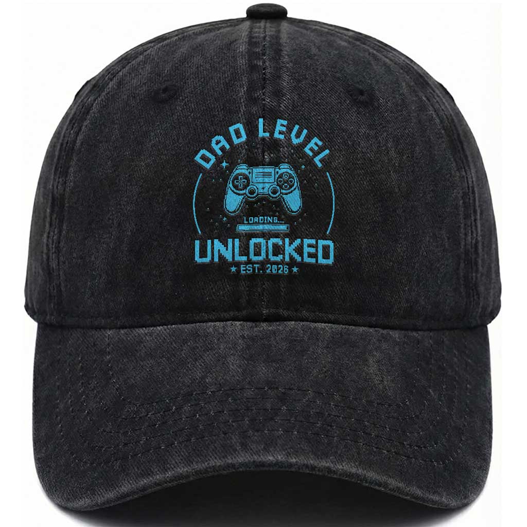 Promoted to Dad 2026 Washed Cotton Baseball Cap New Dad Gifts for First Time Daddy Fathers Day TS10 Print Your Wear