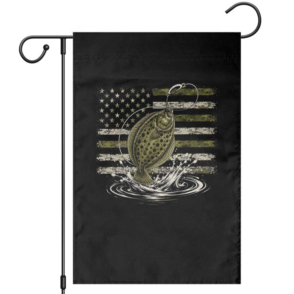 Flounder Fishing Camouflage American Flag Garden Flag Patriotic Flatfish Angler Gift Saltwater Fishing Lovers