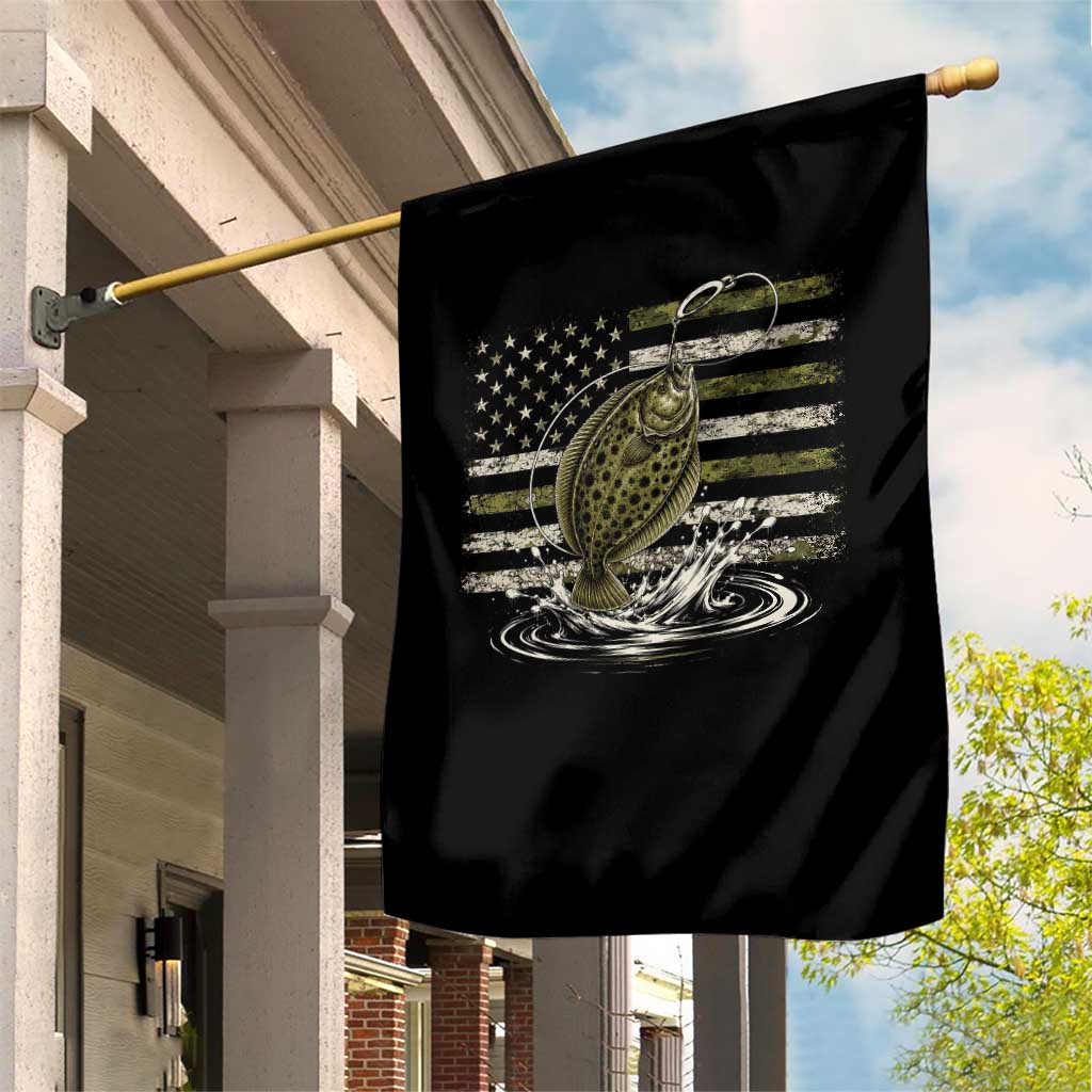 Flounder Fishing Camouflage American Flag Garden Flag Patriotic Flatfish Angler Gift Saltwater Fishing Lovers