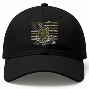 Flounder Fishing Camouflage American Flag Baseball Cap Patriotic Flatfish Angler Gift Saltwater Fishing Lovers