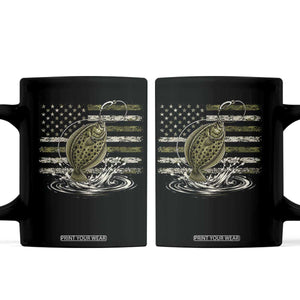 Flounder Fishing Camouflage American Flag Coffee Mug Patriotic Flatfish Angler Gift Saltwater Fishing Lovers