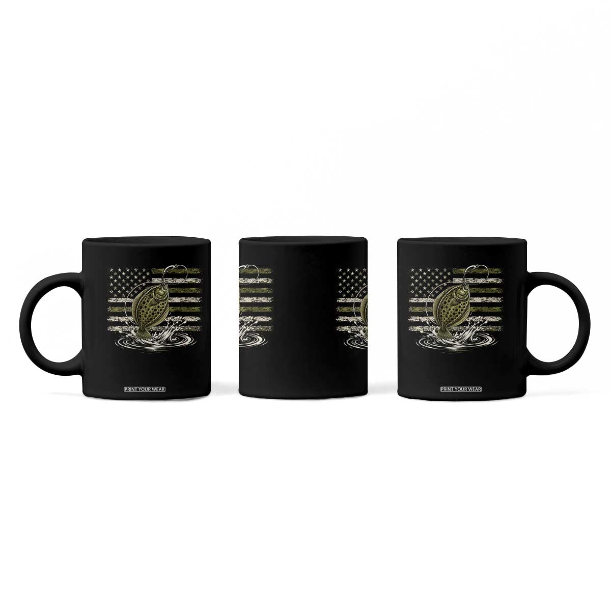 Flounder Fishing Camouflage American Flag Coffee Mug Patriotic Flatfish Angler Gift Saltwater Fishing Lovers