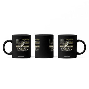 Camouflage American Flag Trout Fishing Coffee Mug Patriotic Saltwater Angler Gift Sea Fishing Lovers