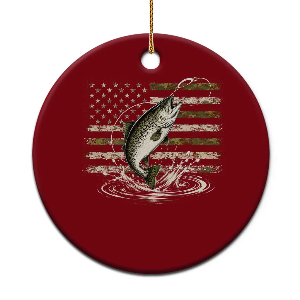 Camouflage American Flag Trout Fishing Ceramic Ornament Patriotic Saltwater Angler Gift Sea Fishing Lovers TS10 1pc Red Print Your Wear