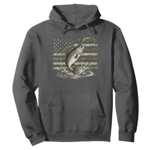 Camouflage American Flag Trout Fishing Hoodie Patriotic Saltwater Angler Gift Sea Fishing Lovers