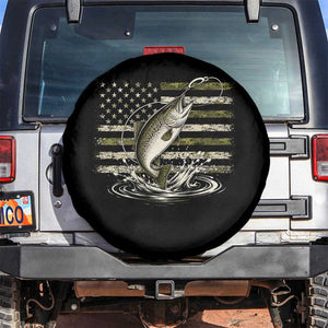 Camouflage American Flag Trout Fishing Spare Tire Cover Patriotic Saltwater Angler Gift Sea Fishing Lovers