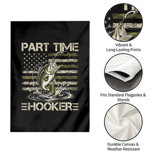 Part Time Hooker Garden Flag Retro Funny Fishing Camouflage Camo US Flag