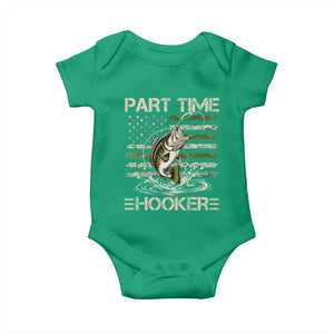 Part Time Hooker Baby Onesie Retro Funny Fishing Camouflage Camo US Flag