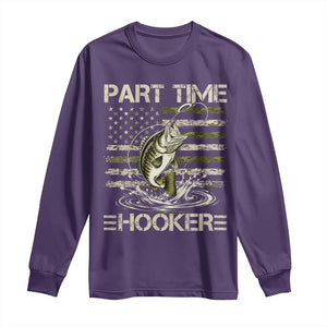 Part Time Hooker Long Sleeve Shirt Retro Funny Fishing Camouflage Camo US Flag