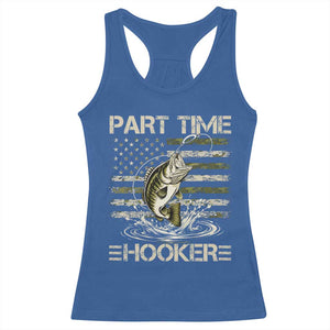 Part Time Hooker Racerback Tank Top Retro Funny Fishing Camouflage Camo US Flag