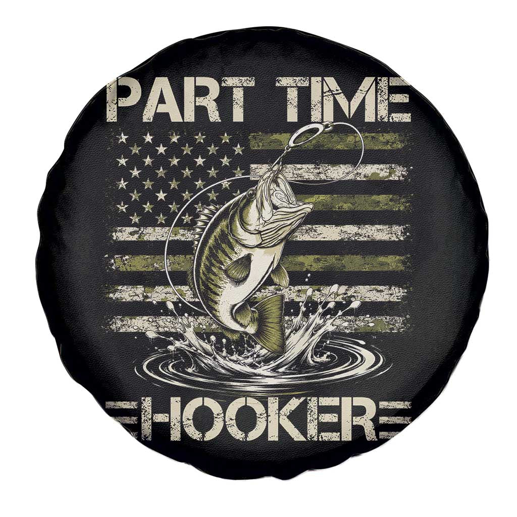 Part Time Hooker Spare Tire Cover Retro Funny Fishing Camouflage Camo US Flag