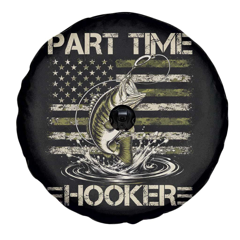 Part Time Hooker Spare Tire Cover Retro Funny Fishing Camouflage Camo US Flag
