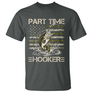 Part Time Hooker T Shirt Retro Funny Fishing Camouflage Camo US Flag