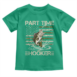 Part Time Hooker Toddler T Shirt Retro Funny Fishing Camouflage Camo US Flag