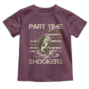 Part Time Hooker Toddler T Shirt Retro Funny Fishing Camouflage Camo US Flag