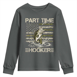Part Time Hooker Youth Sweatshirt Retro Funny Fishing Camouflage Camo US Flag