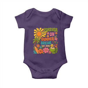 Retired Teacher Gift Baby Onesie Forever On Summer Break Retirement 2026 Vintage Flower Graphic TS10 Purple Print Your Wear