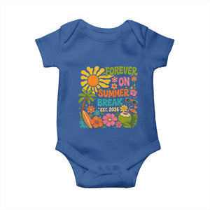 Retired Teacher Gift Baby Onesie Forever On Summer Break Retirement 2026 Vintage Flower Graphic TS10 Royal Blue Print Your Wear