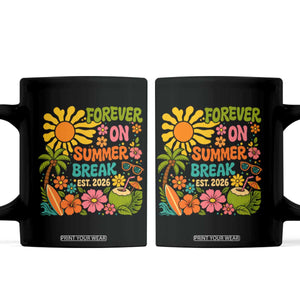 Retired Teacher Gift Coffee Mug Forever On Summer Break Retirement 2026 Vintage Flower Graphic TS10 Black Print Your Wear