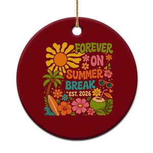 Retired Teacher Gift Ceramic Ornament Forever On Summer Break Retirement 2026 Vintage Flower Graphic TS10 1pc Red Print Your Wear