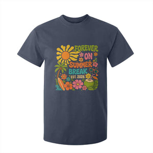 Retired Teacher Gift T Shirt For Kid Forever On Summer Break Retirement 2026 Vintage Flower Graphic TS10 Navy Print Your Wear