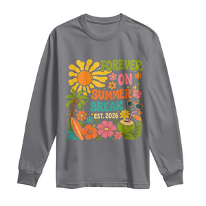 Retired Teacher Gift Long Sleeve Shirt Forever On Summer Break Retirement 2026 Vintage Flower Graphic TS10 Charcoal Print Your Wear