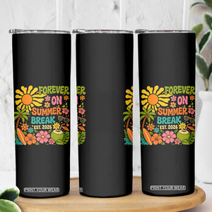 Retired Teacher Gift Skinny Tumbler Forever On Summer Break Retirement 2026 Vintage Flower Graphic TS10 Print Your Wear