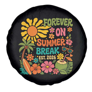 Retired Teacher Gift Spare Tire Cover Forever On Summer Break Retirement 2026 Vintage Flower Graphic TS10 Print Your Wear