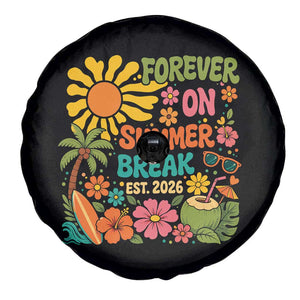 Retired Teacher Gift Spare Tire Cover Forever On Summer Break Retirement 2026 Vintage Flower Graphic TS10 Print Your Wear