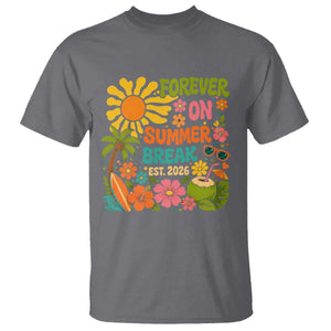 Retired Teacher Gift T Shirt Forever On Summer Break Retirement 2026 Vintage Flower Graphic TS10 Charcoal Print Your Wear