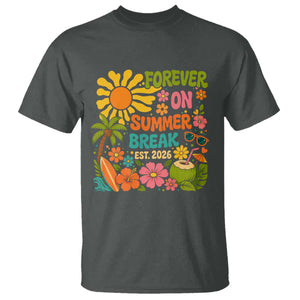 Retired Teacher Gift T Shirt Forever On Summer Break Retirement 2026 Vintage Flower Graphic TS10 Dark Heather Print Your Wear