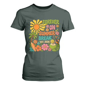 Retired Teacher Gift T Shirt For Women Forever On Summer Break Retirement 2026 Vintage Flower Graphic TS10 Dark Forest Green Print Your Wear