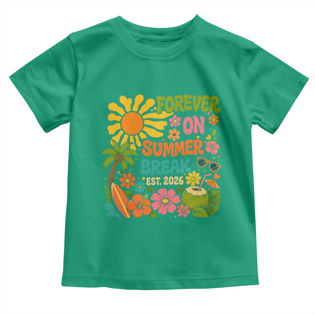 Retired Teacher Gift Toddler T Shirt Forever On Summer Break Retirement 2026 Vintage Flower Graphic TS10 Irish Green Print Your Wear