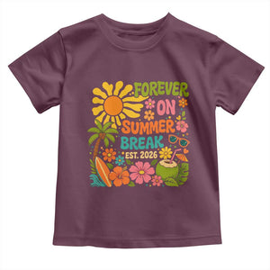 Retired Teacher Gift Toddler T Shirt Forever On Summer Break Retirement 2026 Vintage Flower Graphic TS10 Maroon Print Your Wear