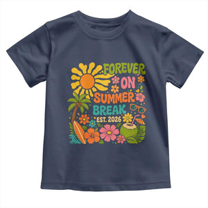 Retired Teacher Gift Toddler T Shirt Forever On Summer Break Retirement 2026 Vintage Flower Graphic TS10 Navy Print Your Wear