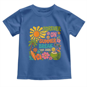 Retired Teacher Gift Toddler T Shirt Forever On Summer Break Retirement 2026 Vintage Flower Graphic TS10 Royal Blue Print Your Wear