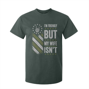 Im Friendly But My Wife Isnt Funny Husband T Shirt For Kid Vintage American Flag