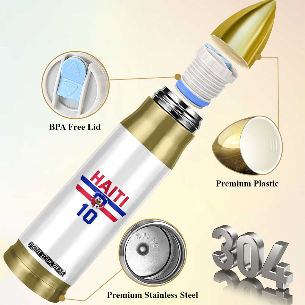 Haiti Haitian Flag Bullet Tumbler Proud Haitienne Cheer Country Favorite Spirit Game Caribbean Souvenir