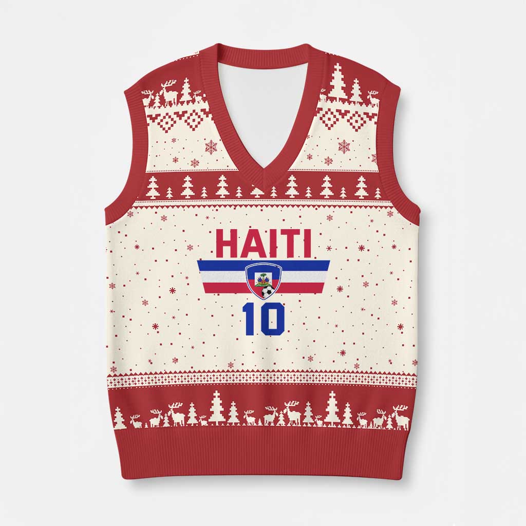 Haiti Haitian Flag V-Neck Knit Sweater Vest Proud Haitienne Cheer Country Favorite Spirit Game Caribbean Souvenir