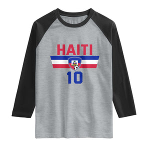 Haiti Haitian Flag Raglan Shirt Proud Haitienne Cheer Country Favorite Spirit Game Caribbean Souvenir