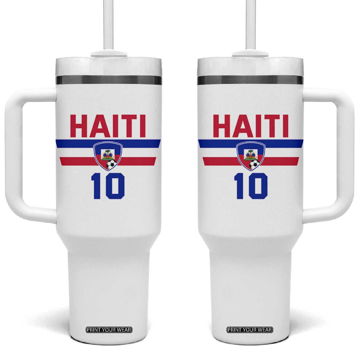 Haiti Haitian Flag Tumbler With Handle Proud Haitienne Cheer Country Favorite Spirit Game Caribbean Souvenir