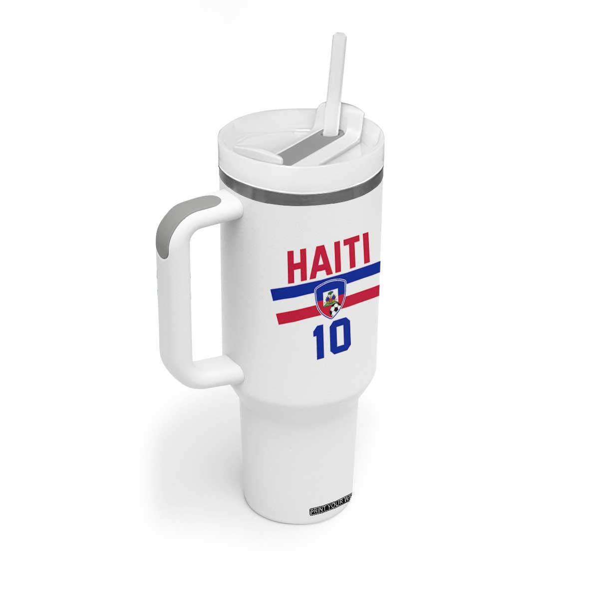 Haiti Haitian Flag Tumbler With Handle Proud Haitienne Cheer Country Favorite Spirit Game Caribbean Souvenir
