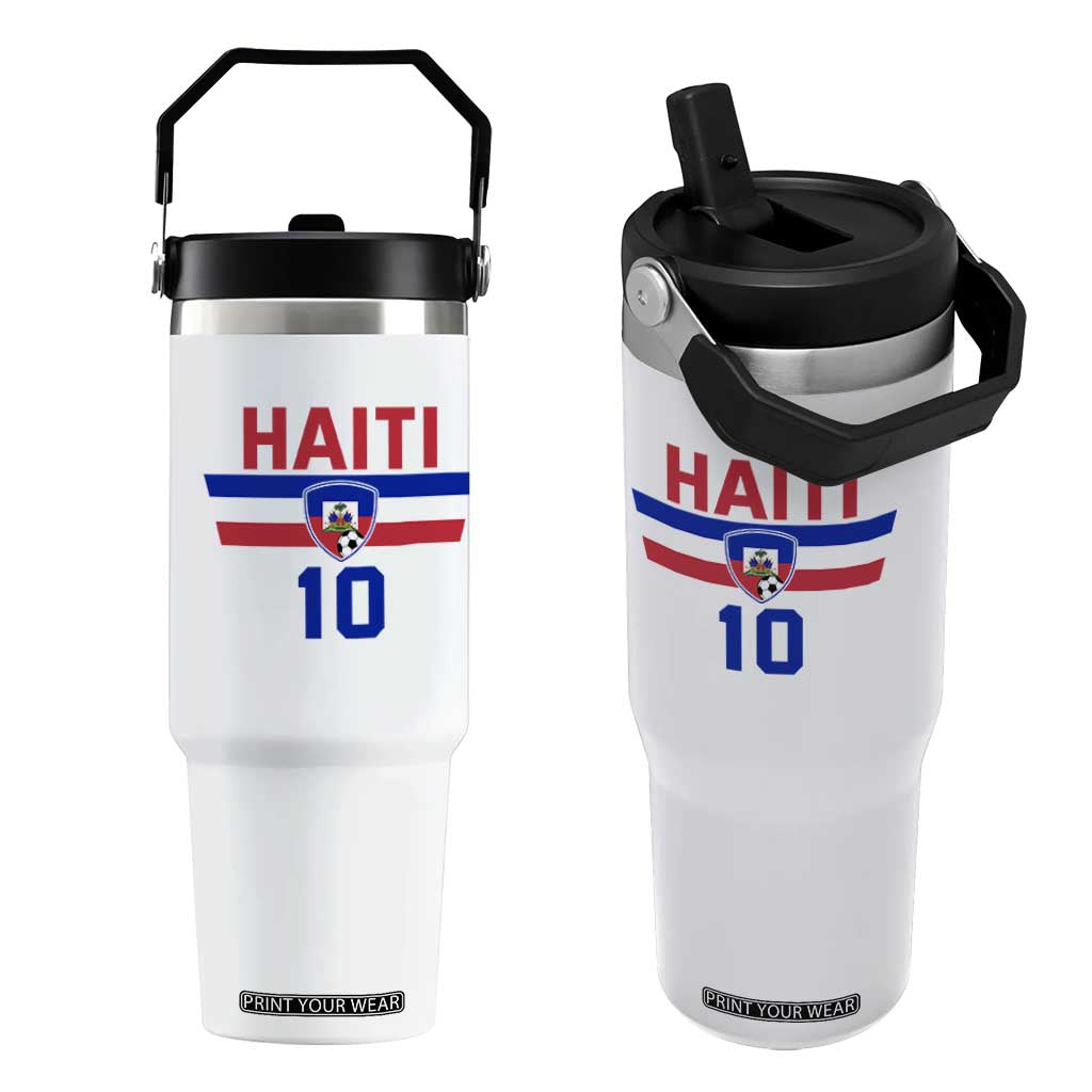 Haiti Haitian Flag Flip Straw Tumbler Proud Haitienne Cheer Country Favorite Spirit Game Caribbean Souvenir