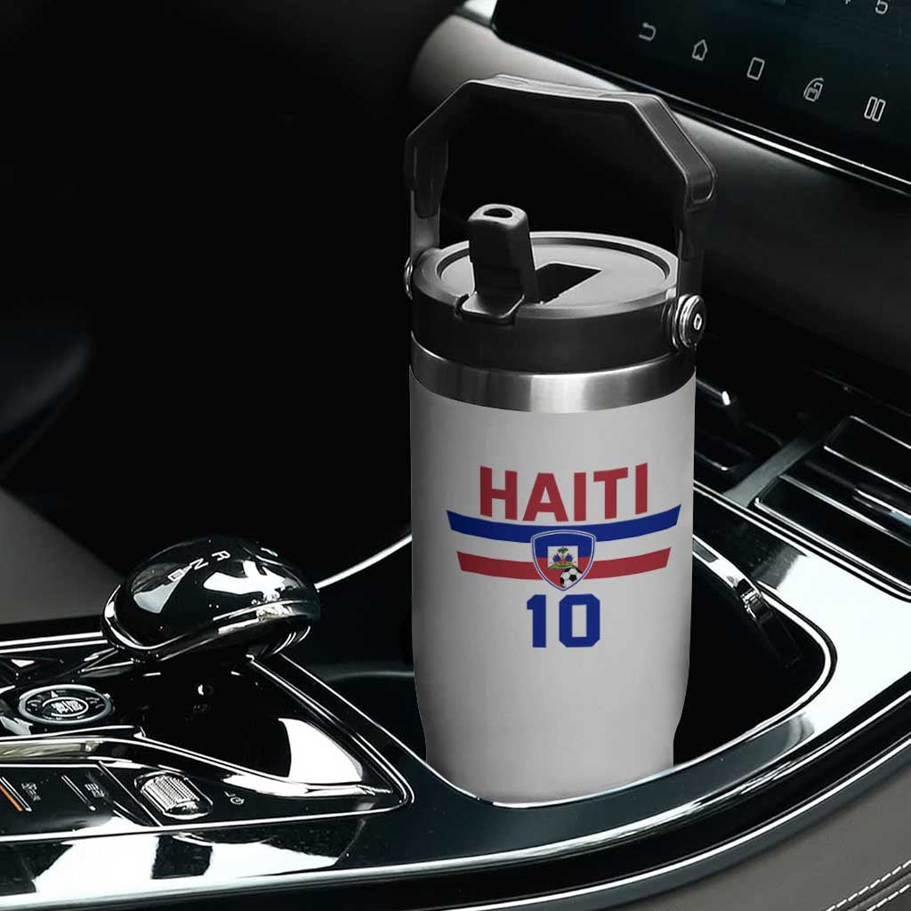 Haiti Haitian Flag Flip Straw Tumbler Proud Haitienne Cheer Country Favorite Spirit Game Caribbean Souvenir