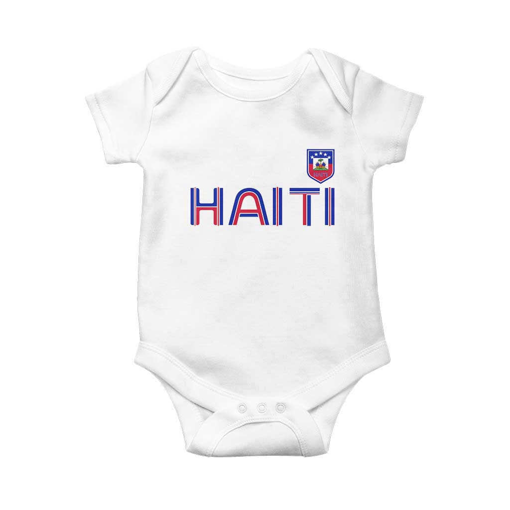 Haiti Flag Crest Baby Onesie Haitian Pride National Heritage Patriotic Graphic TS10 White Print Your Wear